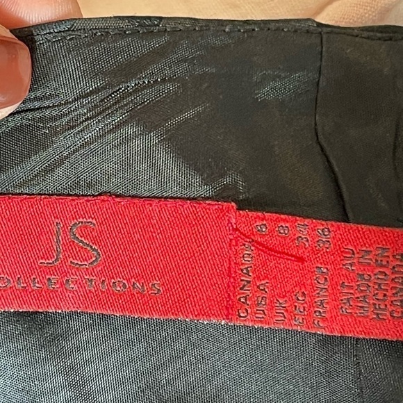 Vintage dead stock JS Collections Rare Satin Black Diamond Full-Length Skirt  6 - Picture 10 of 12